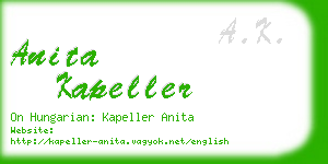 anita kapeller business card